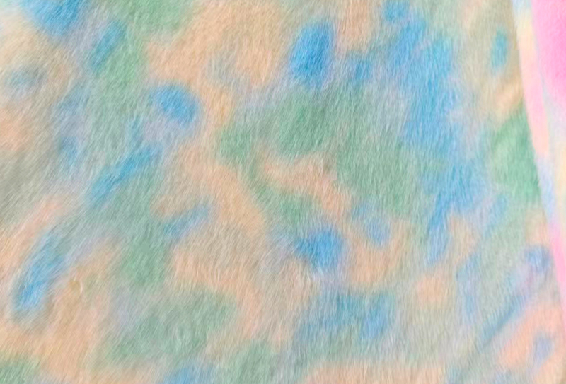 500GSM ヨーロピアンミンクプリント虹色のフェイクミンク生地 500GSM ヨーロピアンミンクプリント虹色のフェイクミンク生地