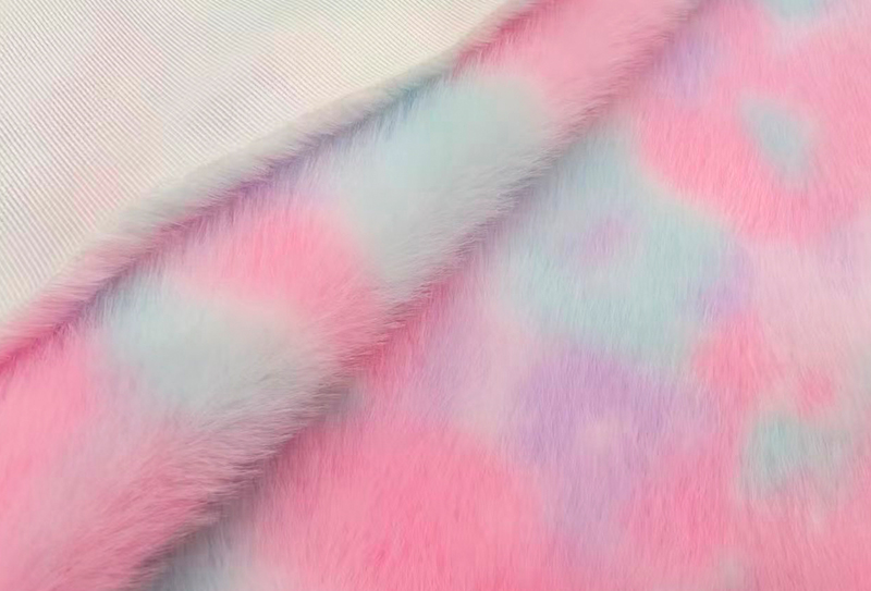 500GSM ヨーロピアンミンクプリント虹色のフェイクミンク生地 500GSM ヨーロピアンミンクプリント虹色のフェイクミンク生地