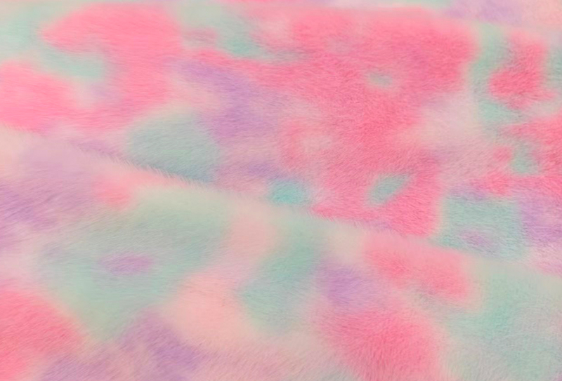 500GSM ヨーロピアンミンクプリント虹色のフェイクミンク生地 500GSM ヨーロピアンミンクプリント虹色のフェイクミンク生地