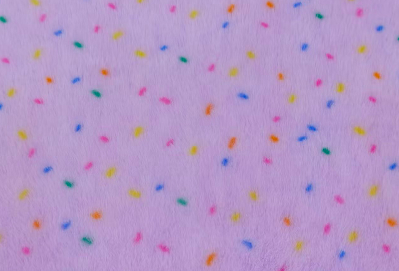 カラフルなドットが付いた純粋なポリエステルのフェイクミンクプリント カラフルなドットが付いた純粋なポリエステルのフェイクミンクプリント