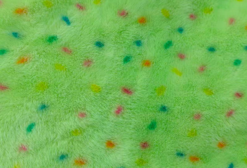 カラフルなドットが付いた純粋なポリエステルのフェイクミンクプリント カラフルなドットが付いた純粋なポリエステルのフェイクミンクプリント